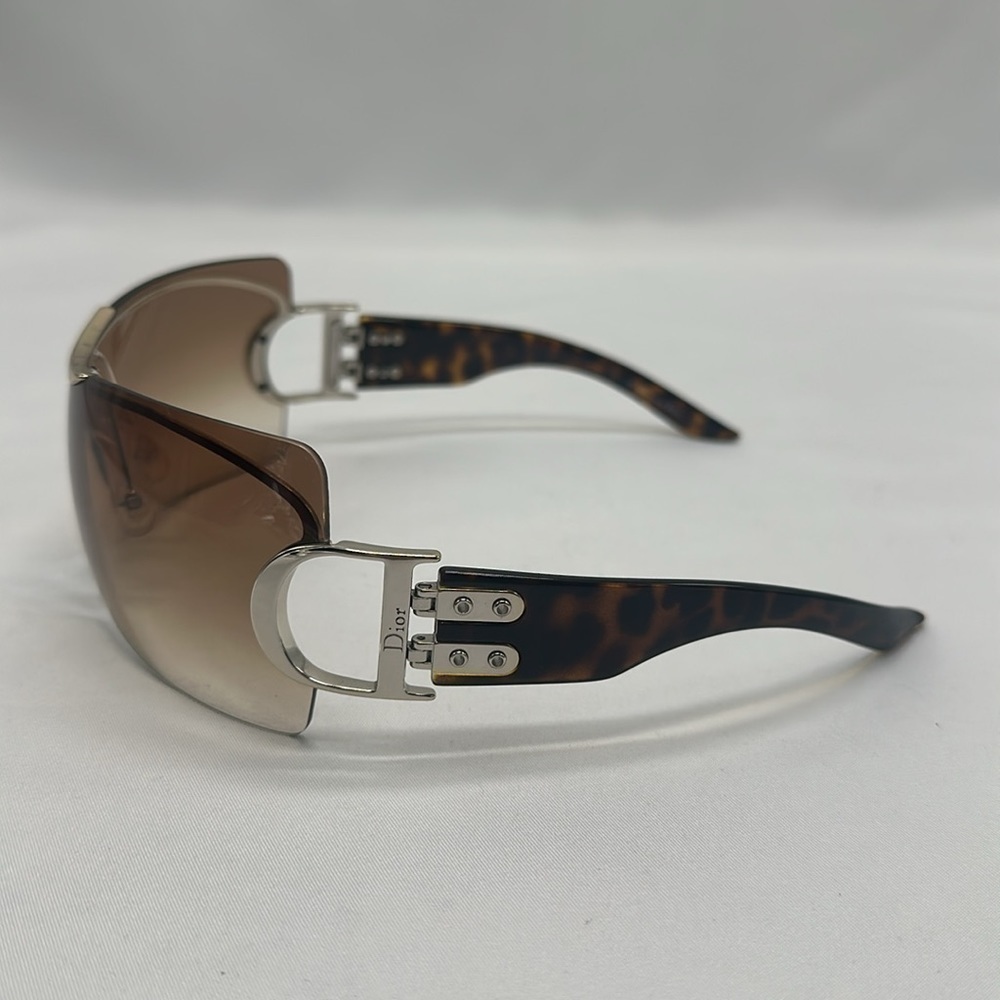 Christian Dior Airpseed1 Rimless Shield Sunglasses Brown Retro Vintage Rare Y2K - Picture 4 of 13